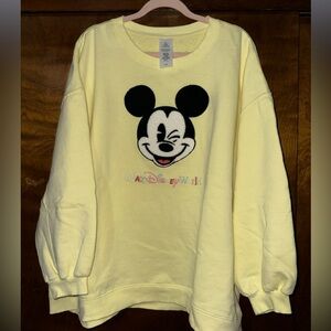 Walt Disney World Yellow Embroidered Mickey Sweater 2X